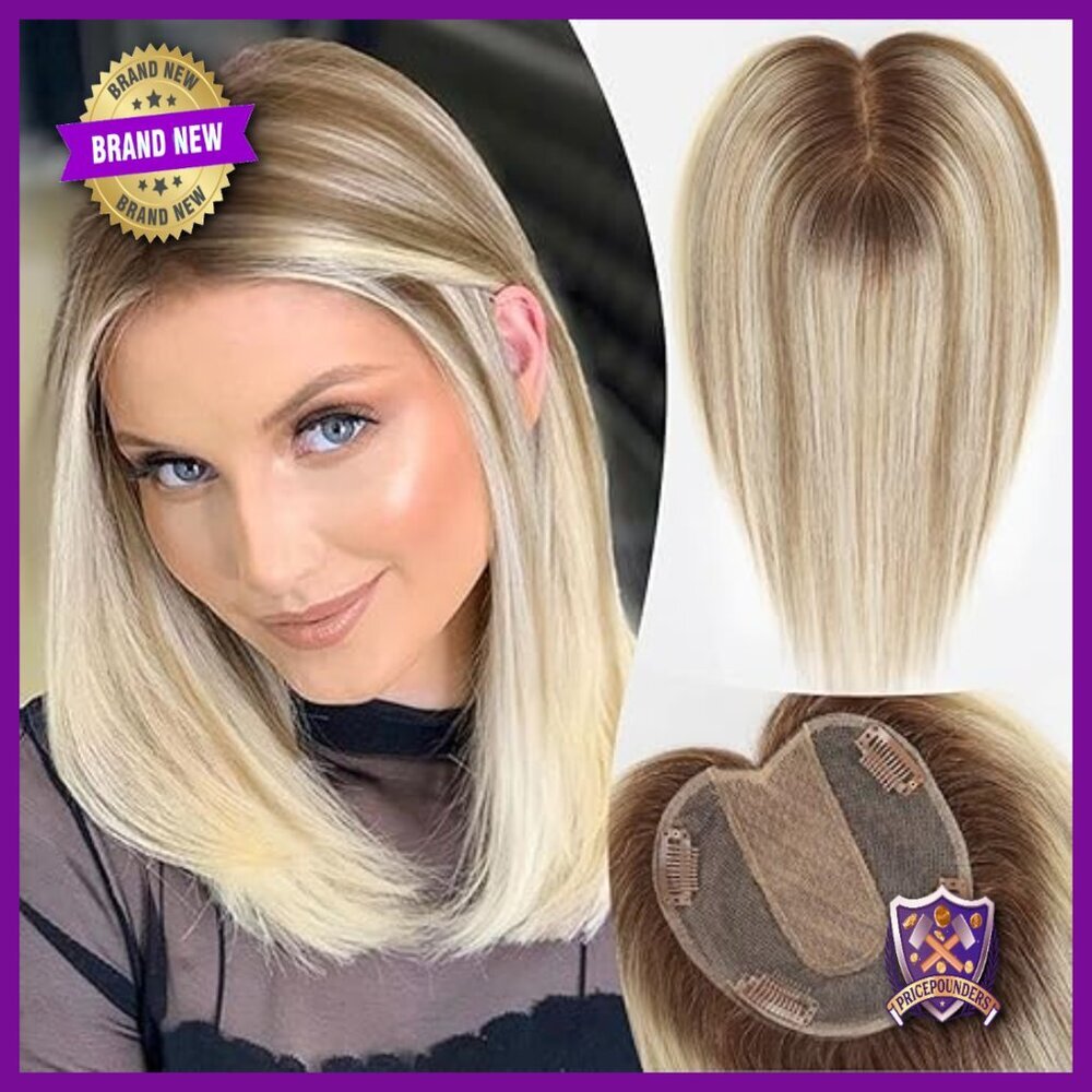 Human Hair Topper 5x5.5 Silk Base for Thin Hair Loss Coverage